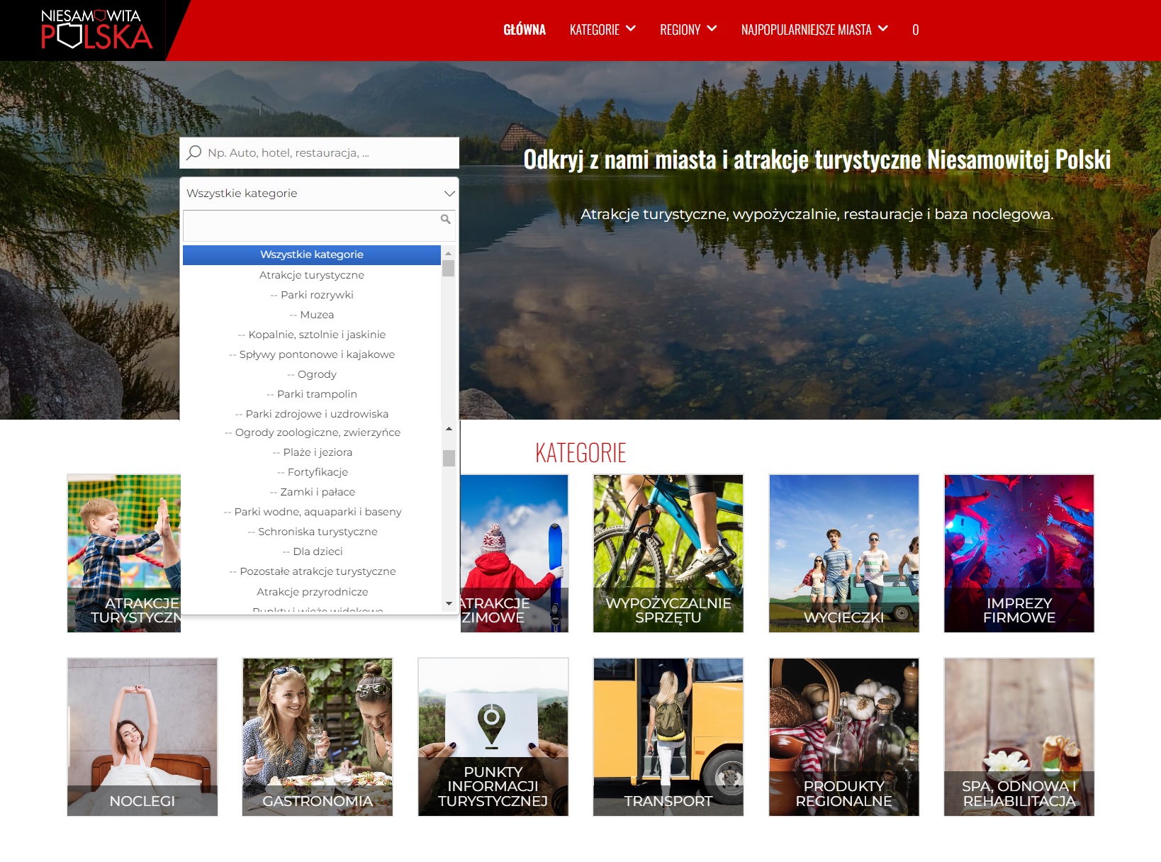 Baza turystyczna - kategorie