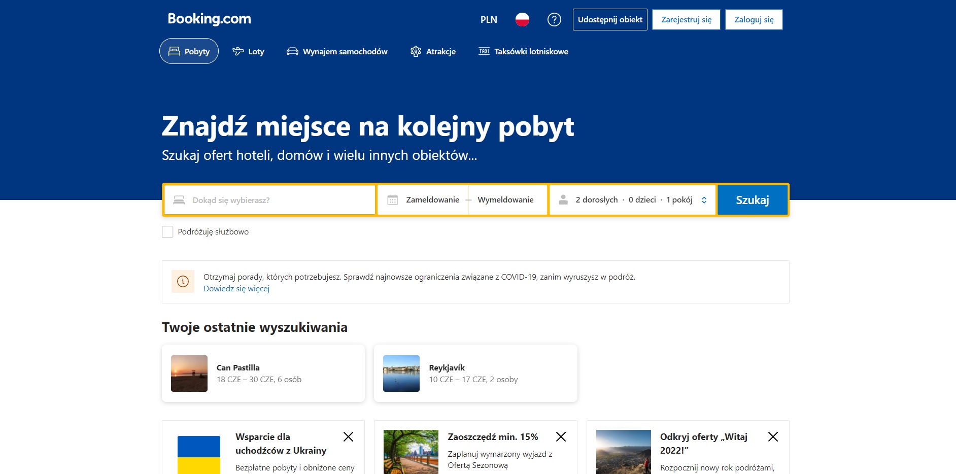 booking strona glowna
