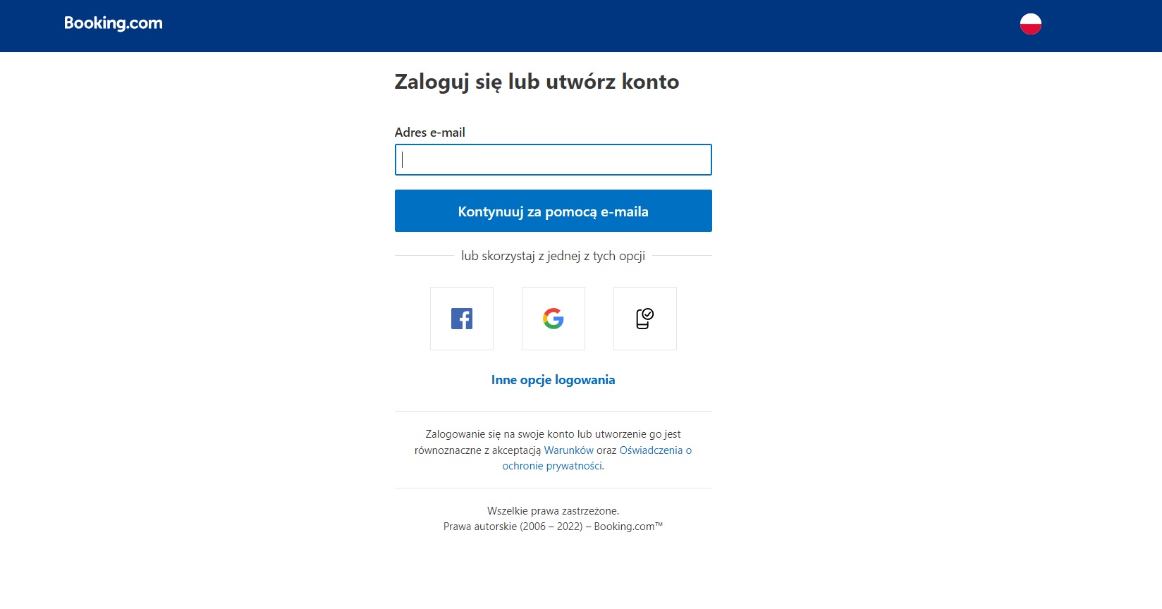 rejestacja booking