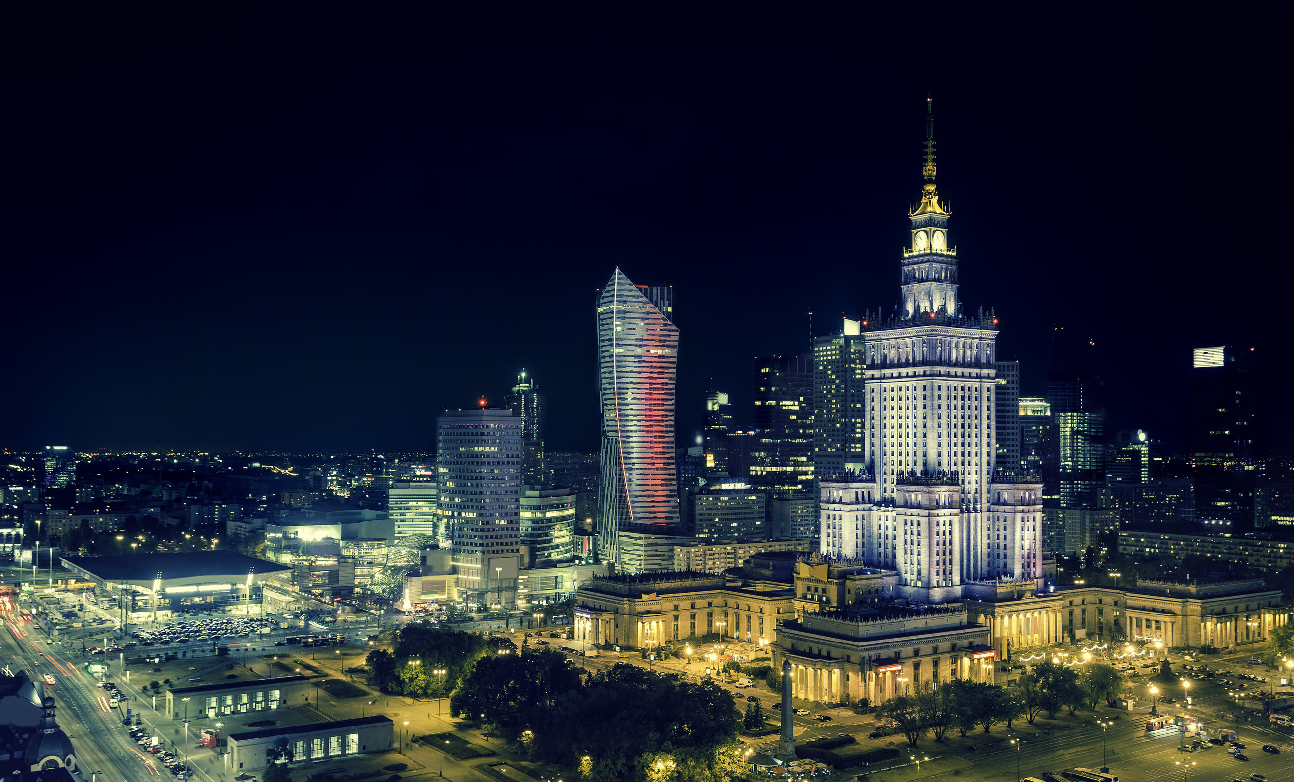 Warszawa nocą